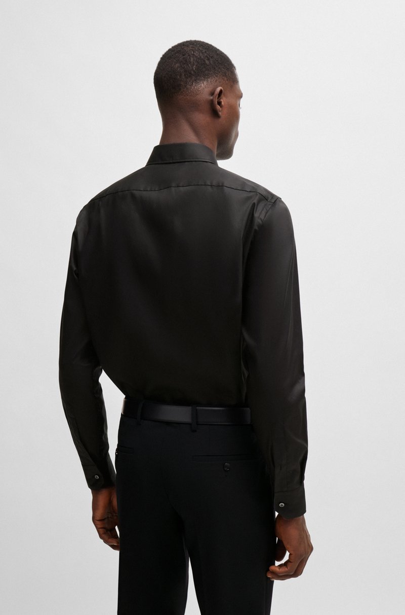Hugo Boss Camisa Regular Fit En Popelín De Algodón De Planchado Fácil
