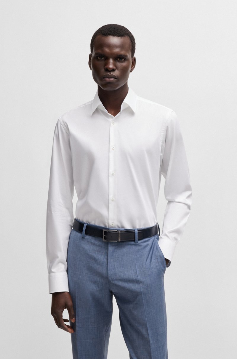 Hugo Boss Camisa regular fit en popelín de algodón de planchado fácil