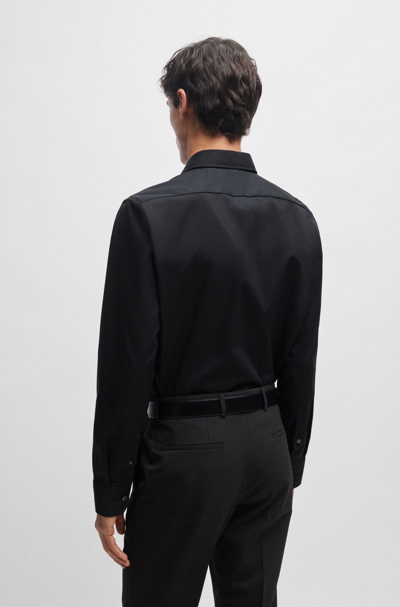 Hugo Boss Camisa Regular Fit En Popelín De Algodón Elástico De Planchado Fácil