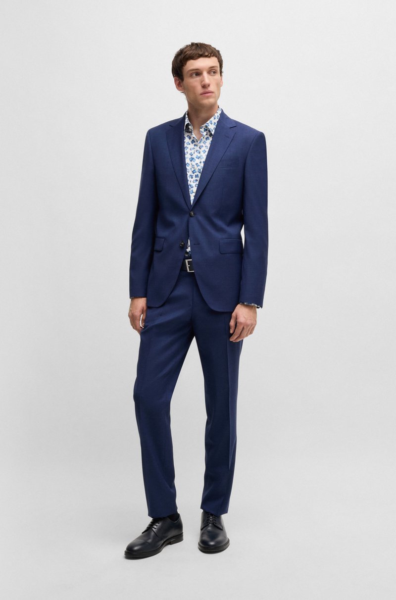 Hugo Boss Camisa Regular Fit En Popelín De Algodón Elástico Con Estampado Floral