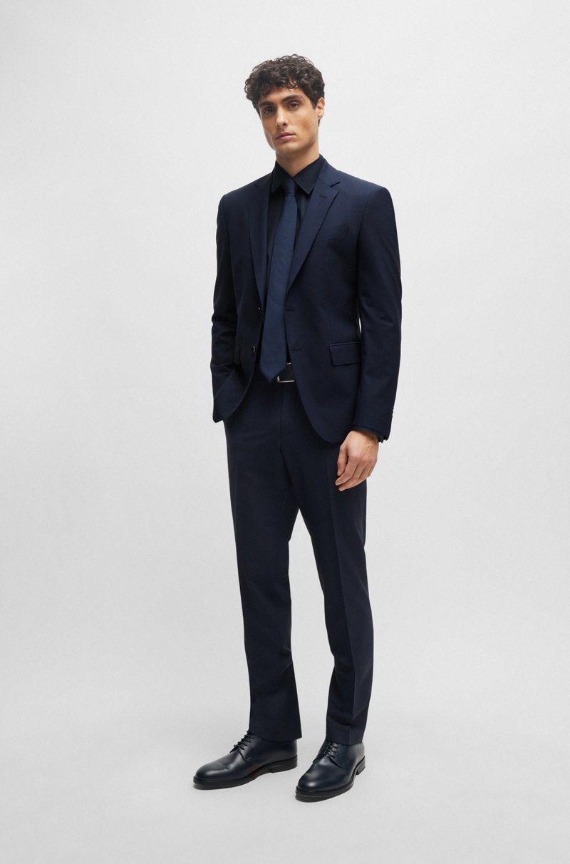 Hugo Boss Camisa Regular Fit En Popelín De Algodón Elástico De Planchado Fácil