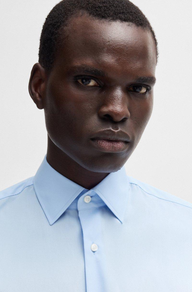 Hugo Boss Camisa Regular Fit En Popelín De Algodón Elástico De Planchado Fácil