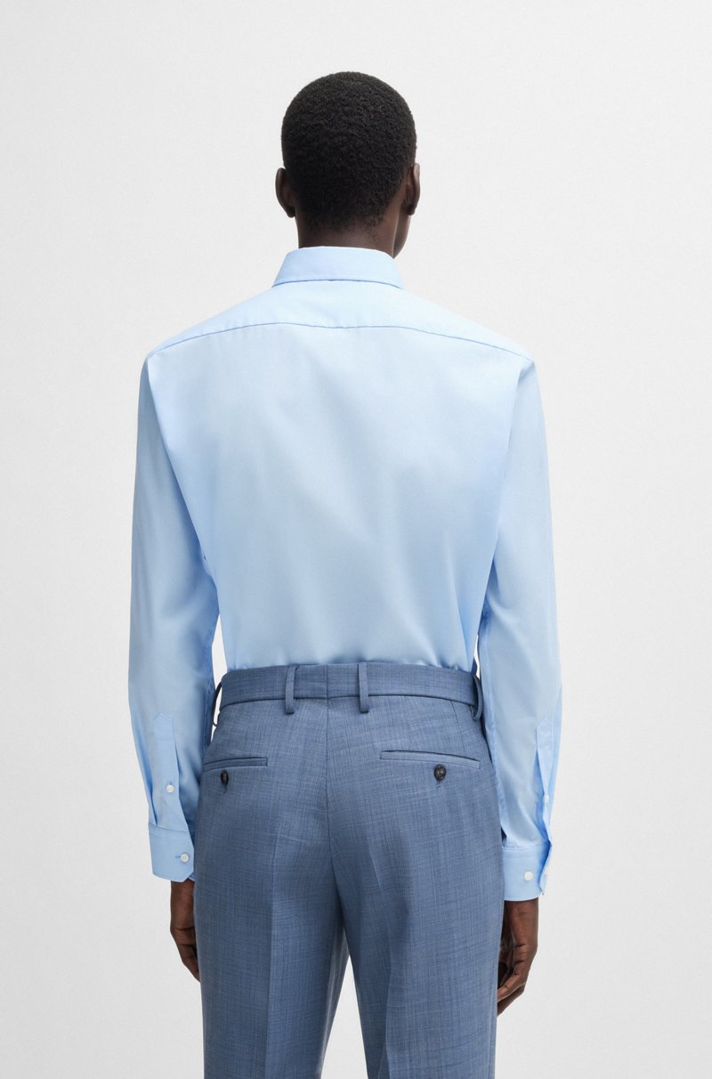 Hugo Boss Camisa Regular Fit En Popelín De Algodón Elástico De Planchado Fácil