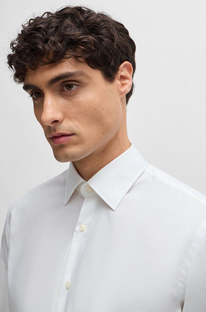 Hugo Boss Camisa Regular Fit En Popelín De Algodón Elástico De Planchado Fácil