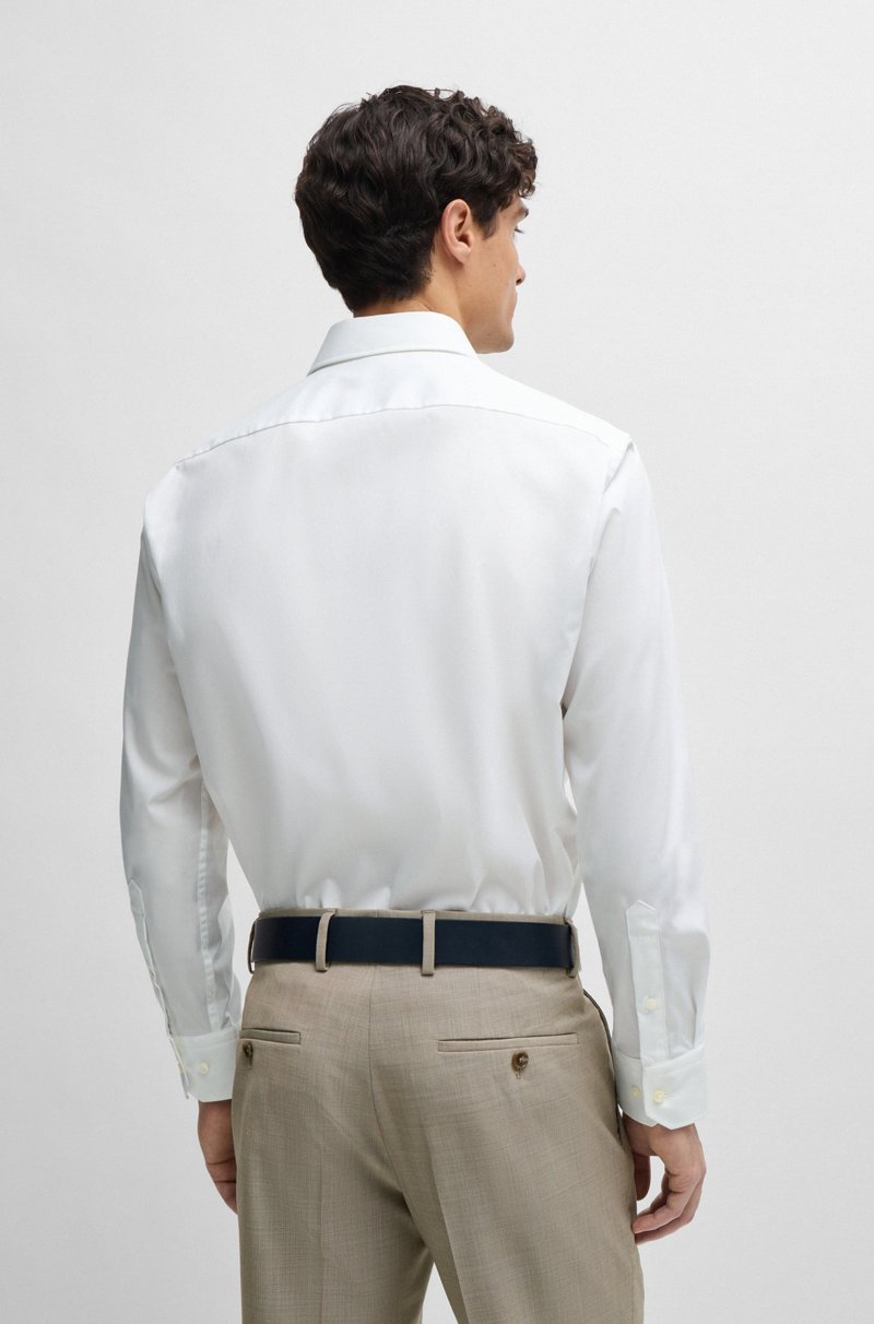 Hugo Boss Camisa Regular Fit En Popelín De Algodón Elástico De Planchado Fácil