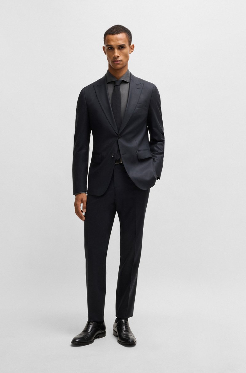 Hugo Boss Camisa Regular Fit En Sarga De Algodón Elástico De Planchado Fácil