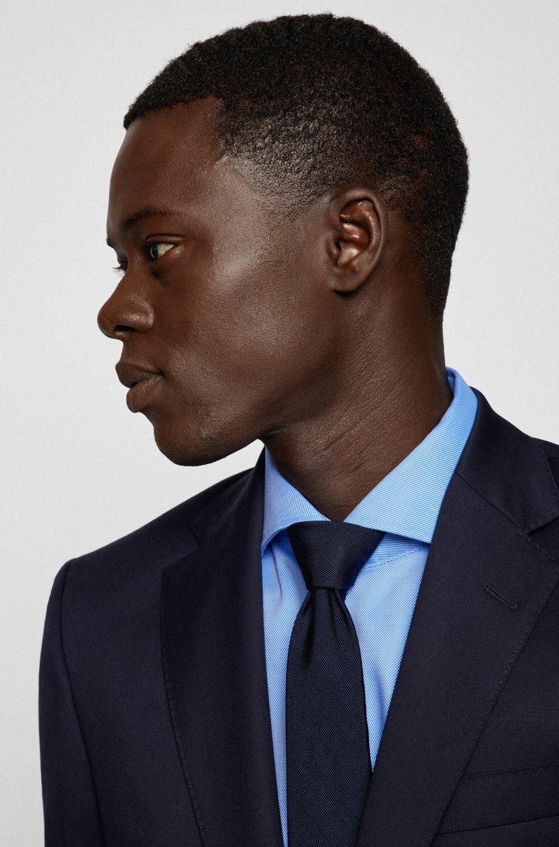 Hugo Boss Camisa Regular Fit En Sarga De Algodón Elástico De Planchado Fácil