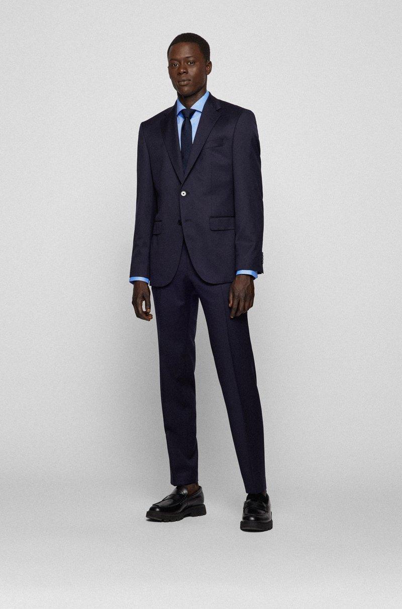 Hugo Boss Camisa Regular Fit En Sarga De Algodón Elástico De Planchado Fácil