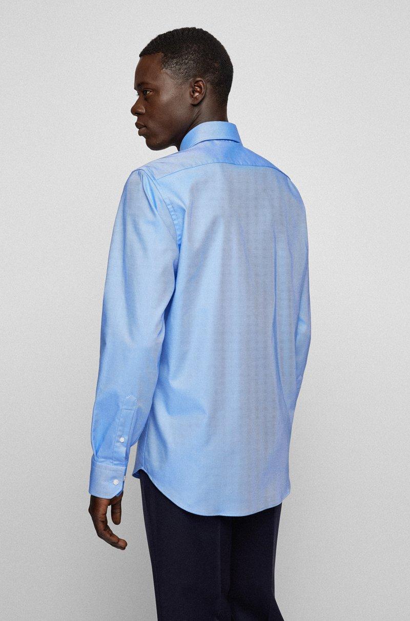 Hugo Boss Camisa Regular Fit En Sarga De Algodón Elástico De Planchado Fácil