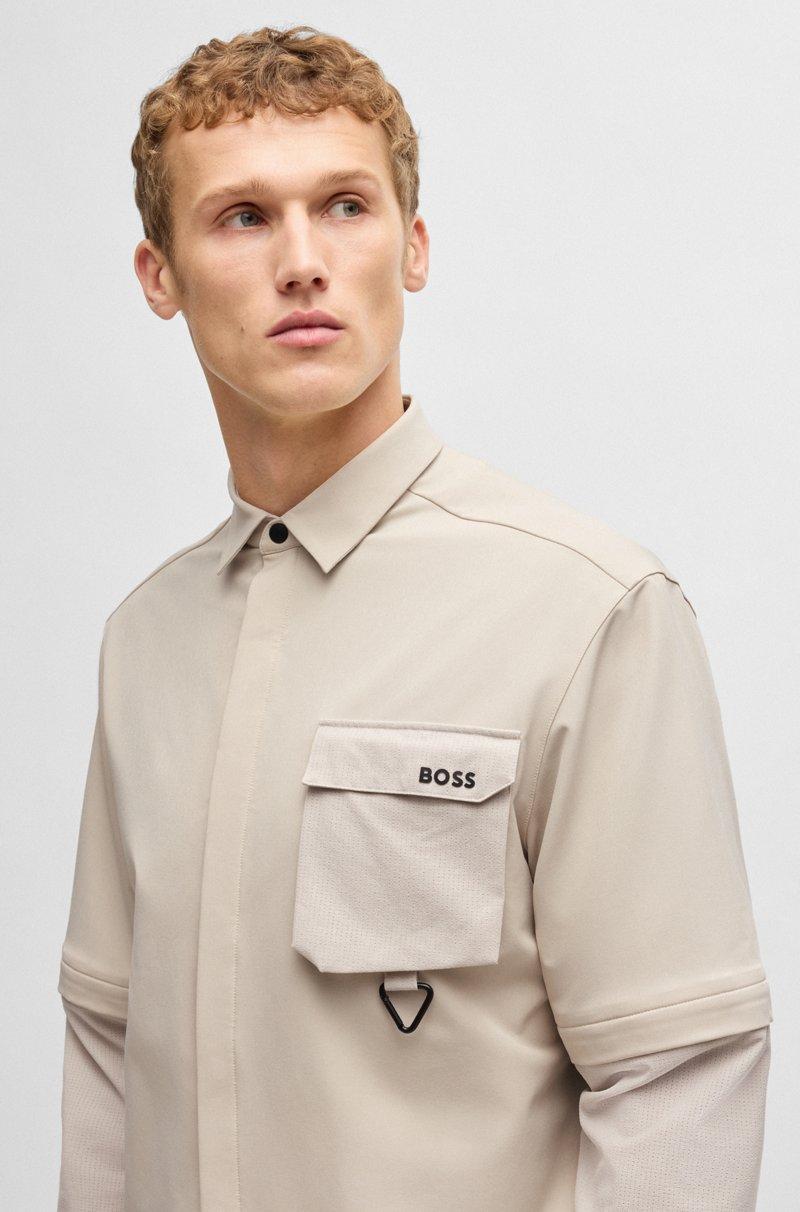 Hugo Boss Camisa Relaxed Fit Con Cremallera En Las Mangas