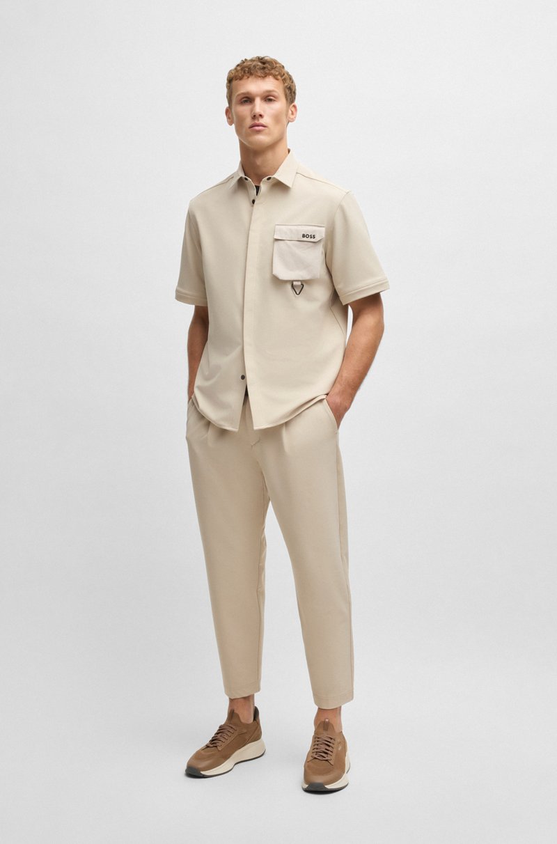 Hugo Boss Camisa Relaxed Fit Con Cremallera En Las Mangas