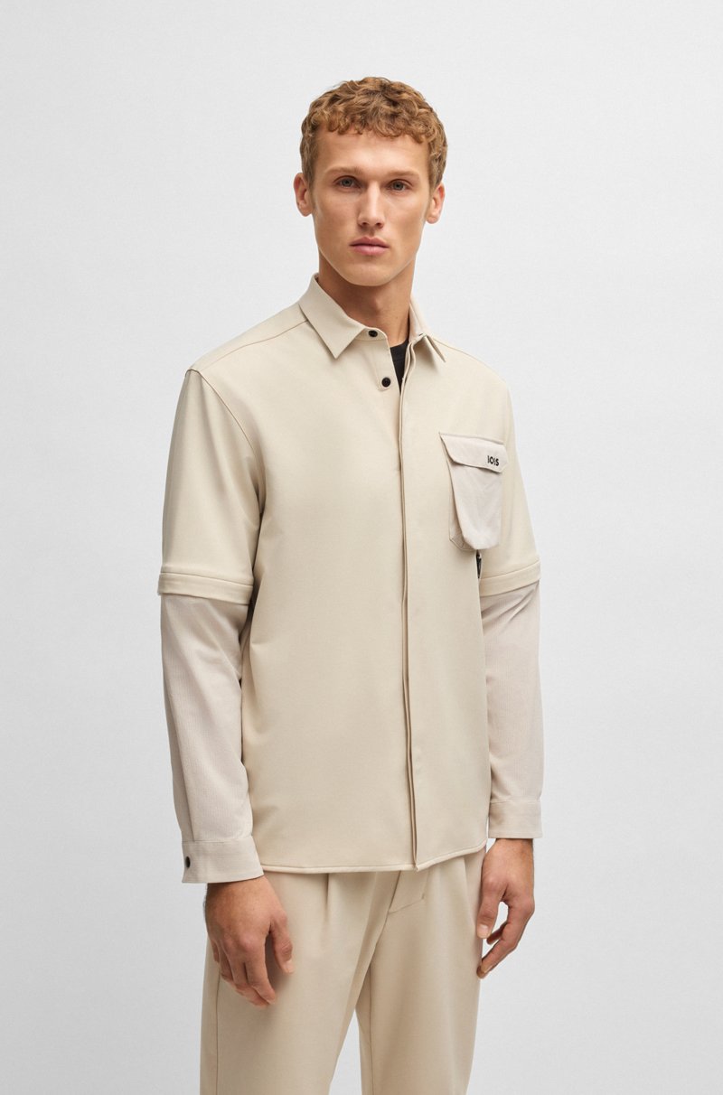Hugo Boss Camisa relaxed fit con cremallera en las mangas