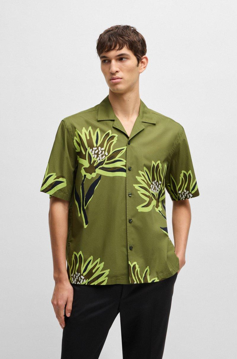 Hugo Boss Camisa relaxed-fit de algodón italiano con estampado de flores