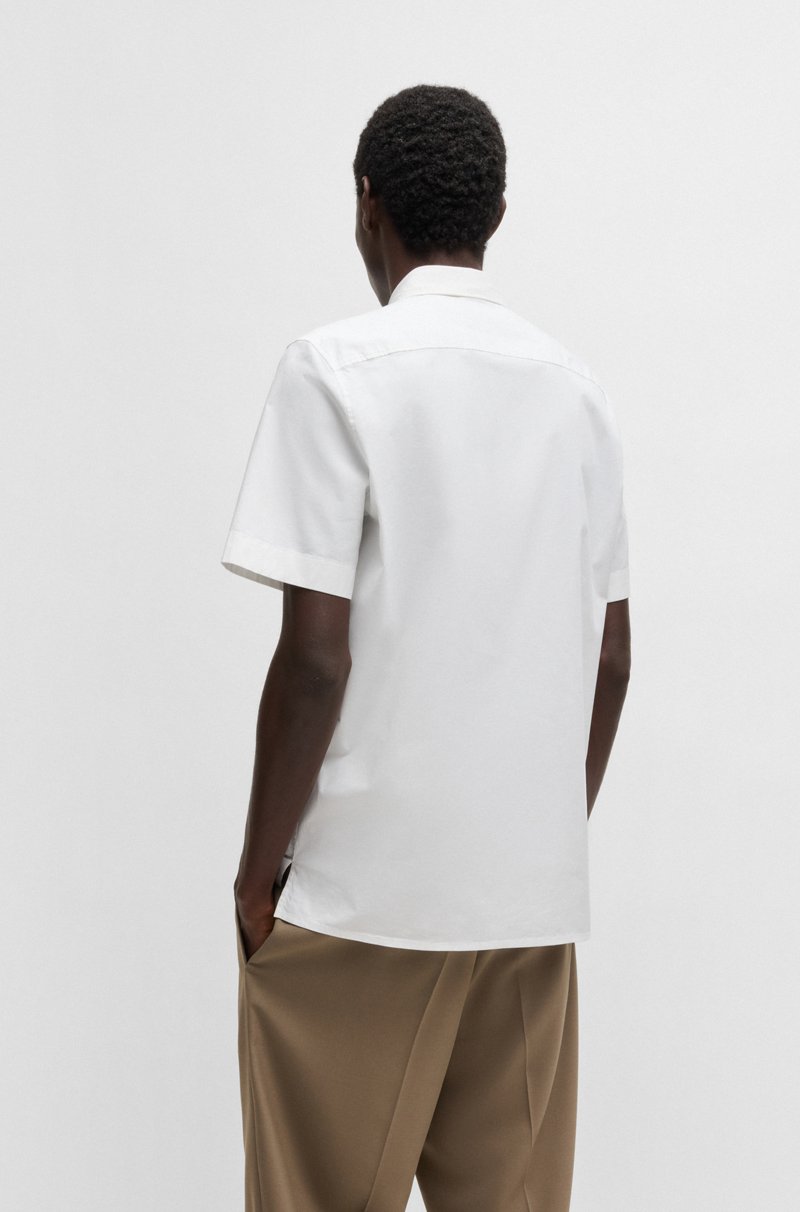 Hugo Boss Camisa Relaxed Fit En Lona De Algodón Elástico A Rayas