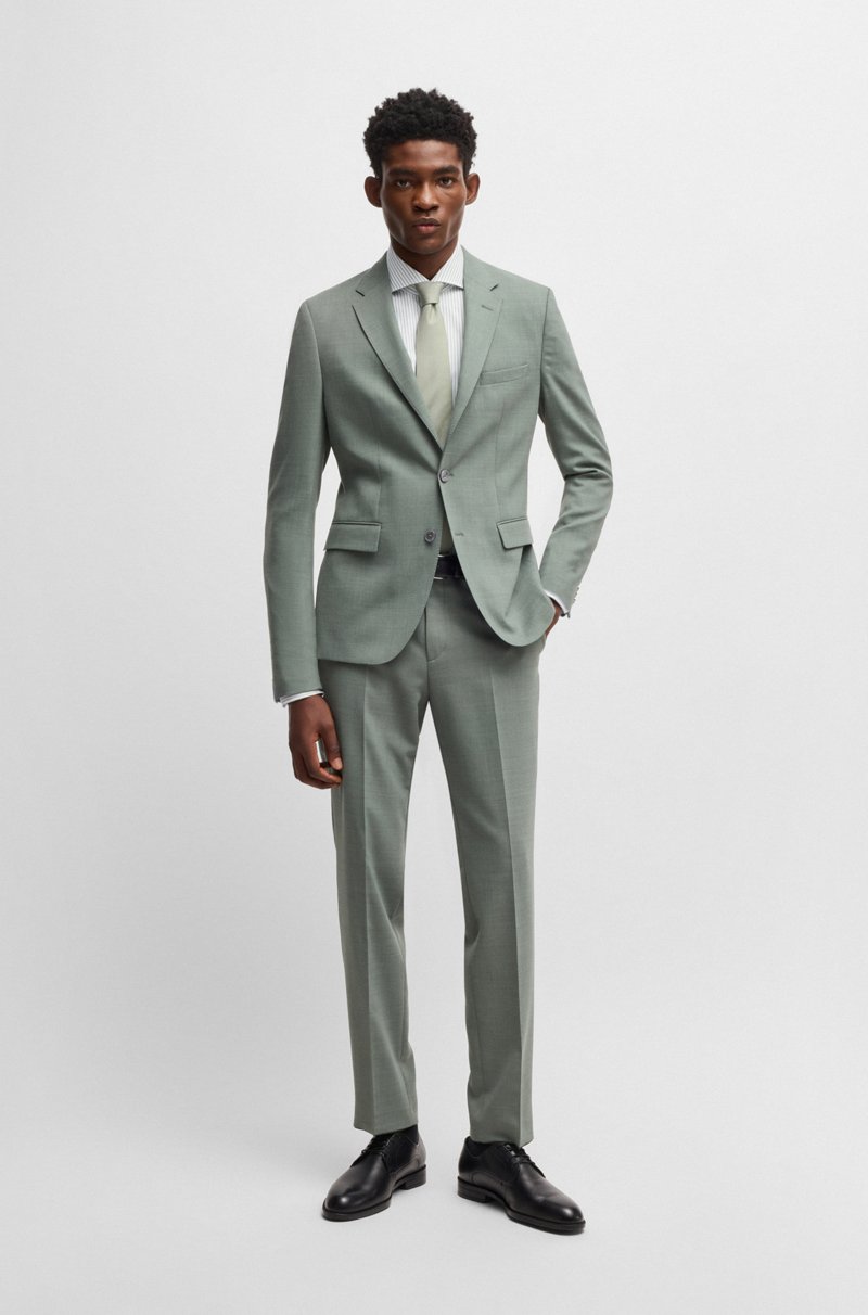 Hugo Boss Camisa Slim Fit A Rayas De Algodón Elástico De Planchado Fácil