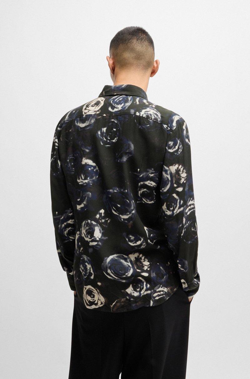 Hugo Boss Camisa Slim Fit Con Cuello Kent Y Estampado De Temporada