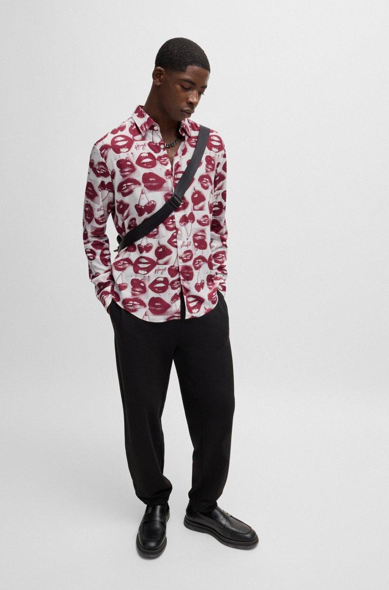 Hugo Boss Camisa Slim Fit Con Estampado De Temporada