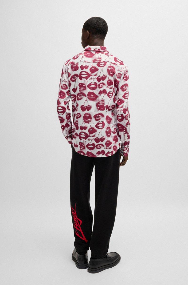 Hugo Boss Camisa Slim Fit Con Estampado De Temporada