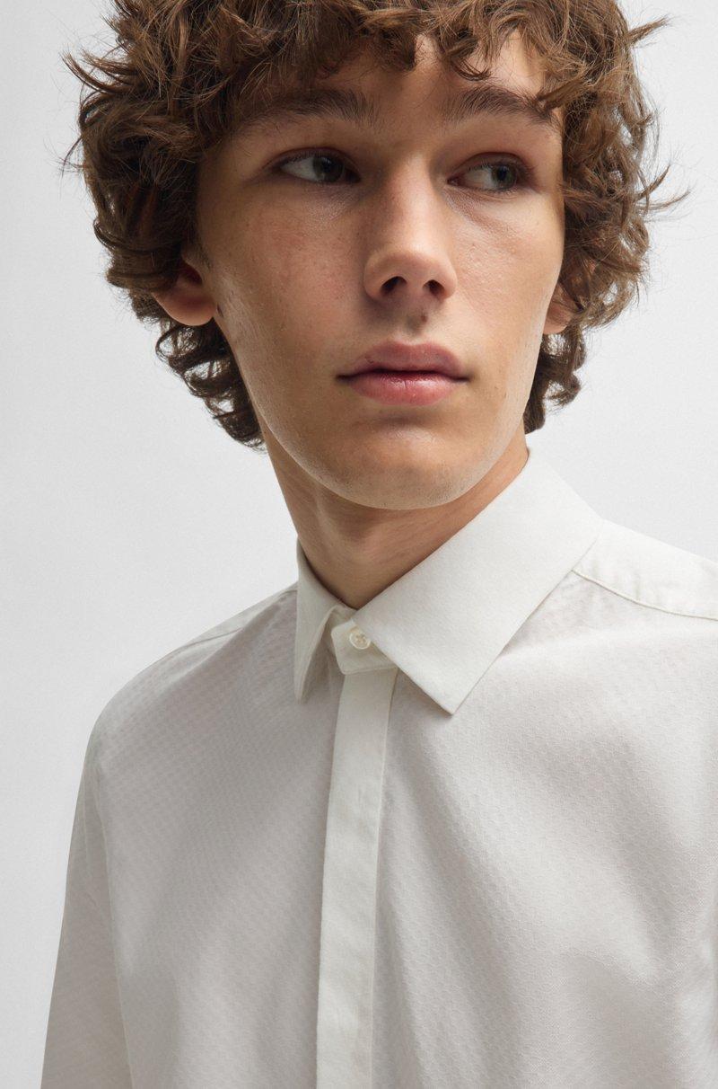 Hugo Boss Camisa Slim Fit De Algodón Elástico Con Estructura