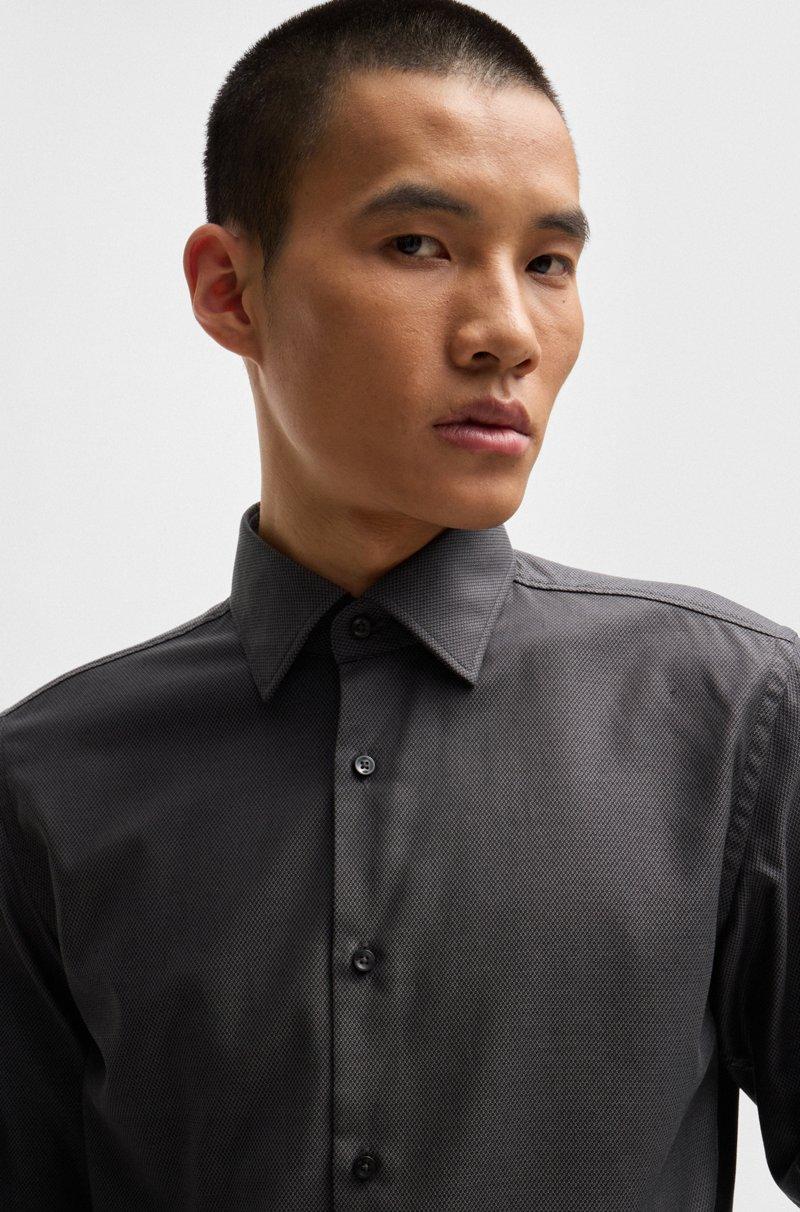Hugo Boss Camisa Slim Fit De Algodón Elástico Estructurado De Planchado Fácil