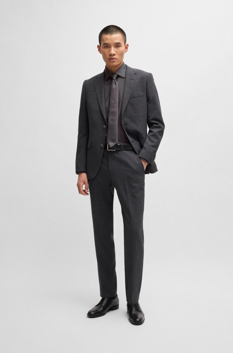 Hugo Boss Camisa Slim Fit De Algodón Elástico Estructurado De Planchado Fácil
