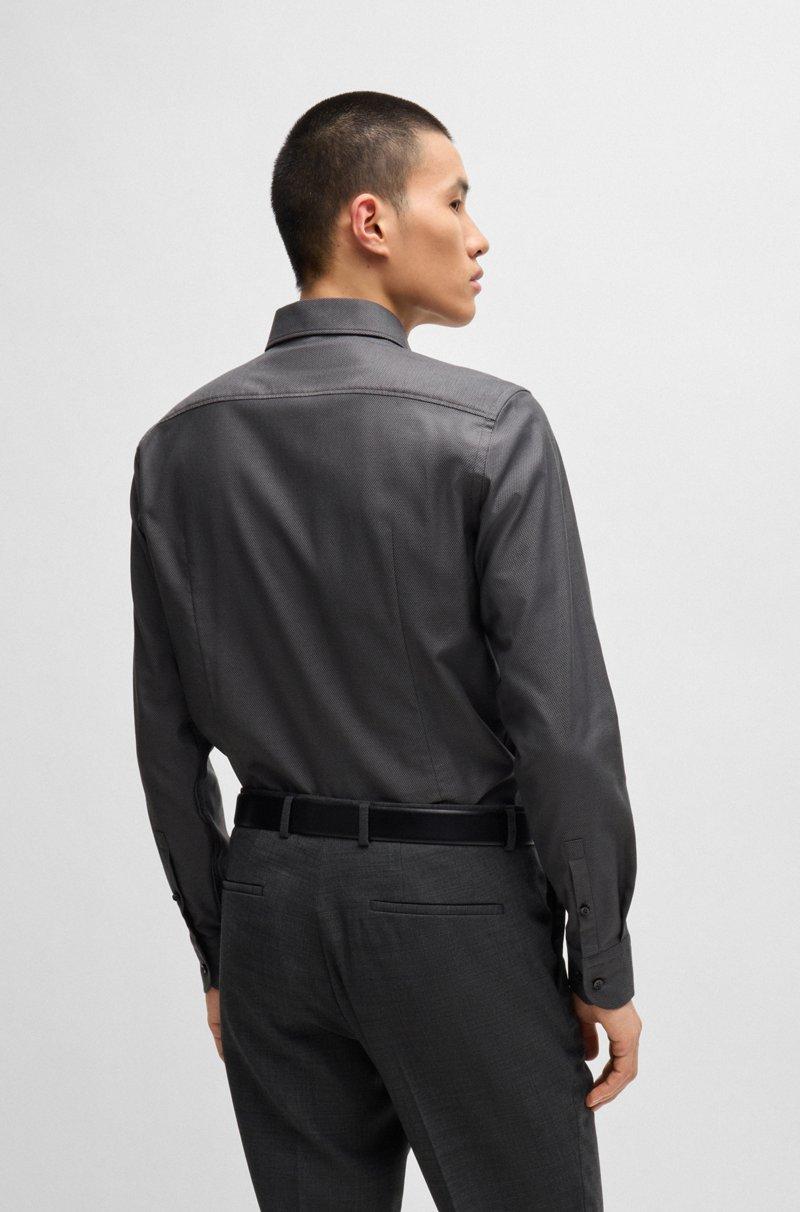 Hugo Boss Camisa Slim Fit De Algodón Elástico Estructurado De Planchado Fácil
