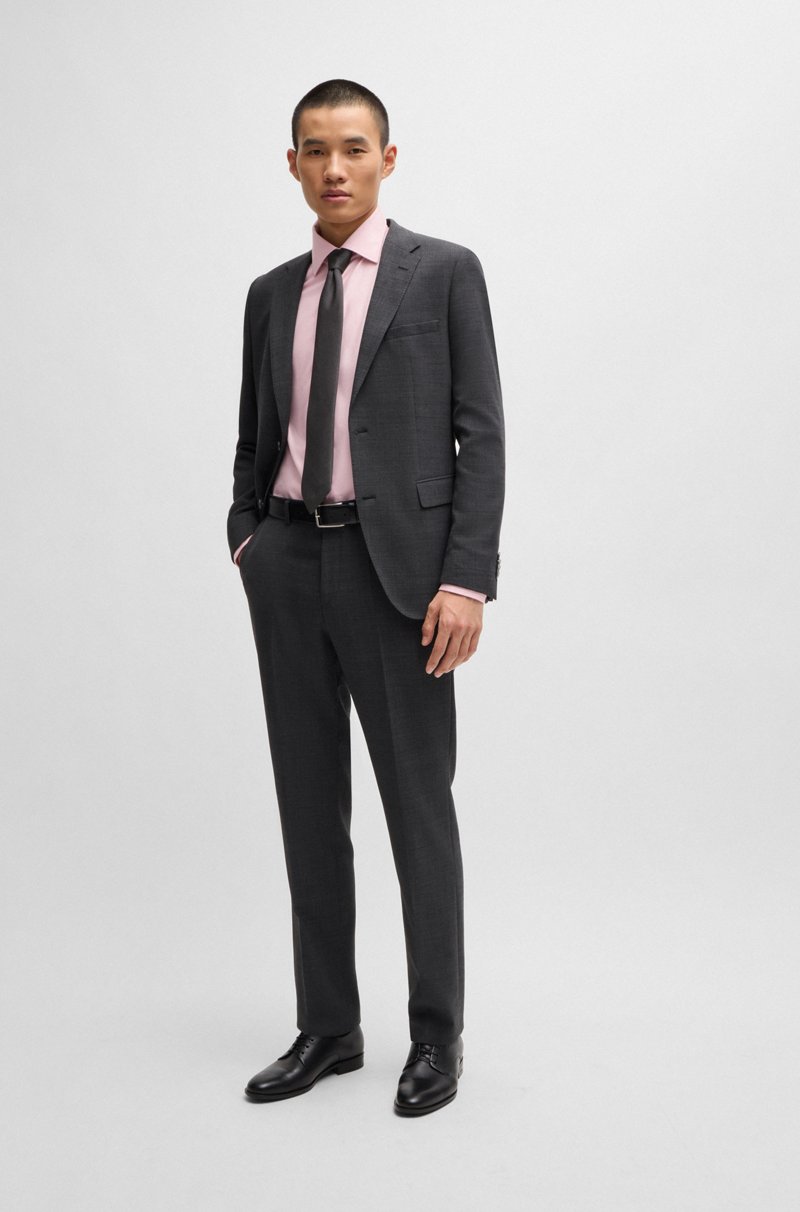 Hugo Boss Camisa Slim Fit De Algodón Elástico Estructurado De Planchado Fácil