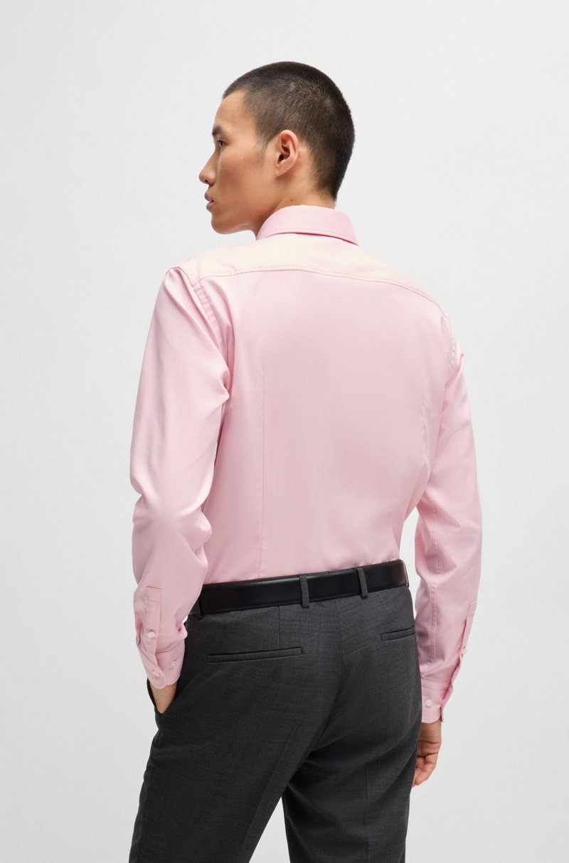 Hugo Boss Camisa Slim Fit De Algodón Elástico Estructurado De Planchado Fácil