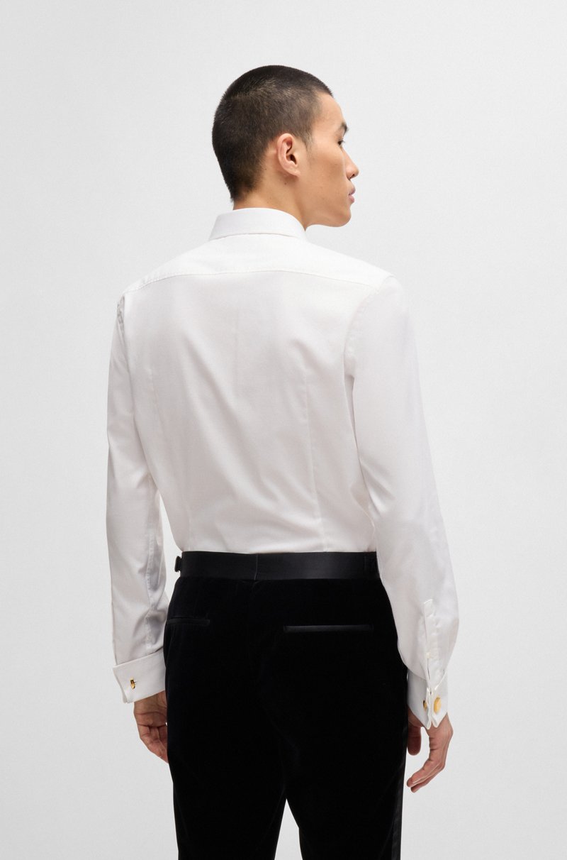 Hugo Boss Camisa Slim Fit De Algodón Elástico Estructurado De Planchado Fácil