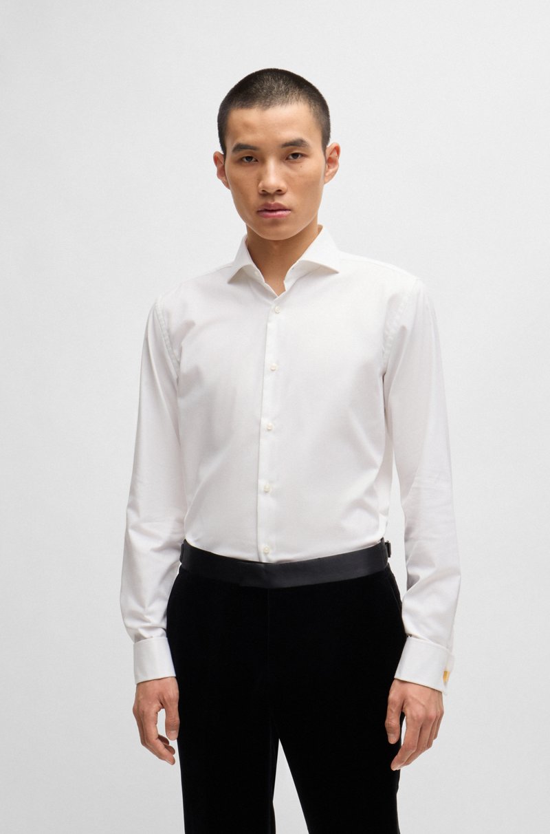 Hugo Boss Camisa slim fit de algodón elástico estructurado de planchado fácil