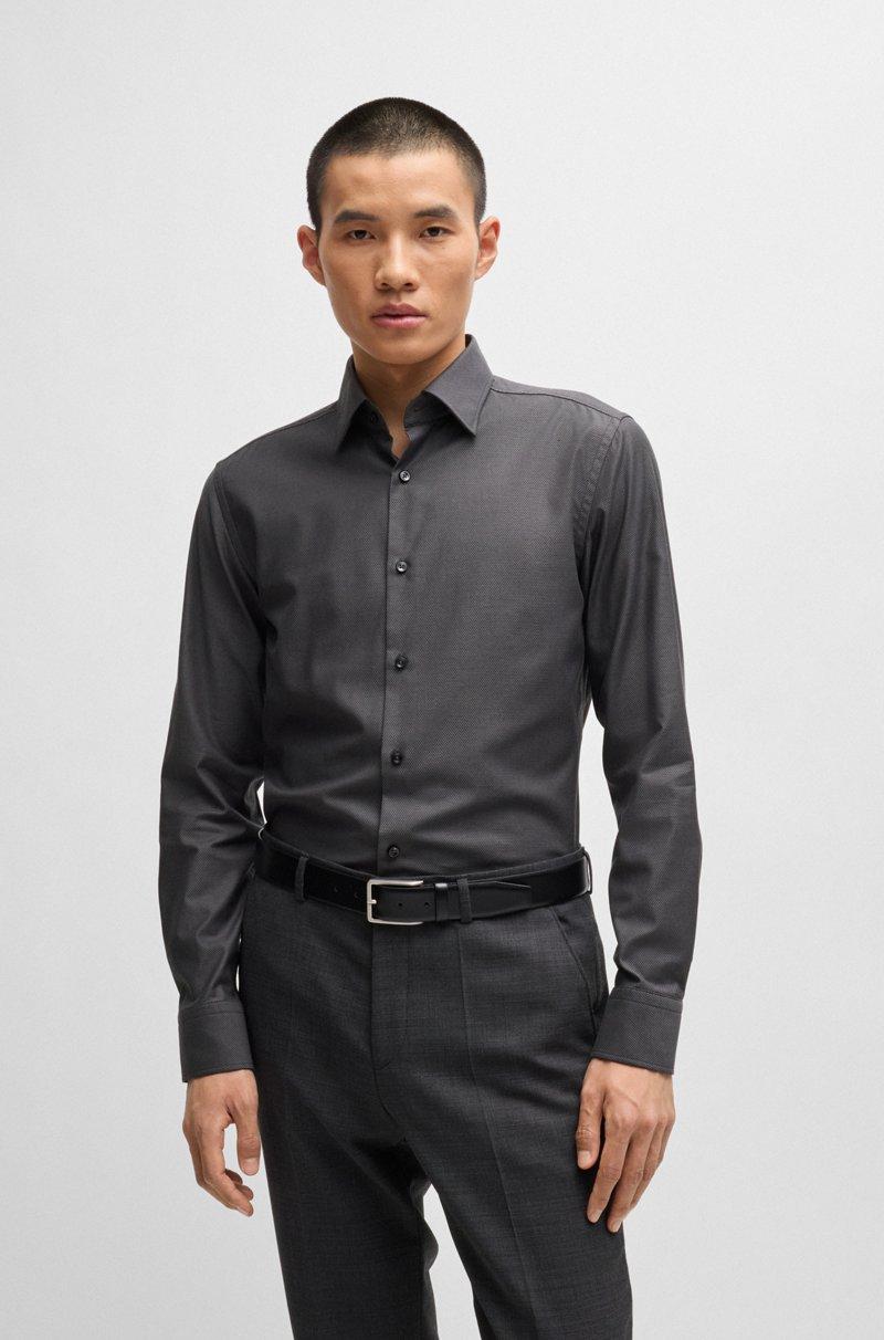 Hugo Boss Camisa slim fit de algodón elástico estructurado de planchado fácil