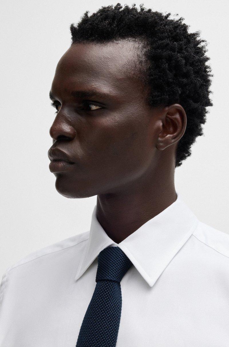 Hugo Boss Camisa Slim Fit De Algodón Elástico Italiano Con Estructura