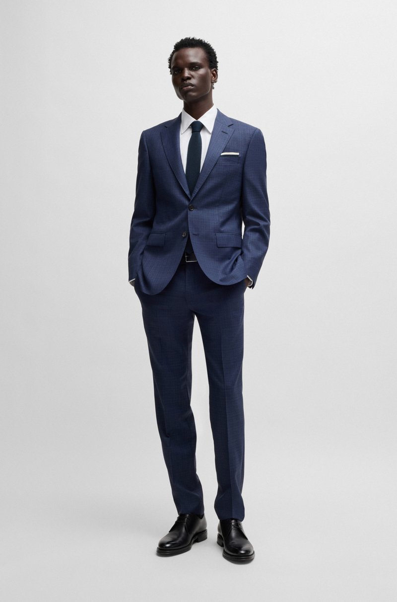 Hugo Boss Camisa Slim Fit De Algodón Elástico Italiano Con Estructura
