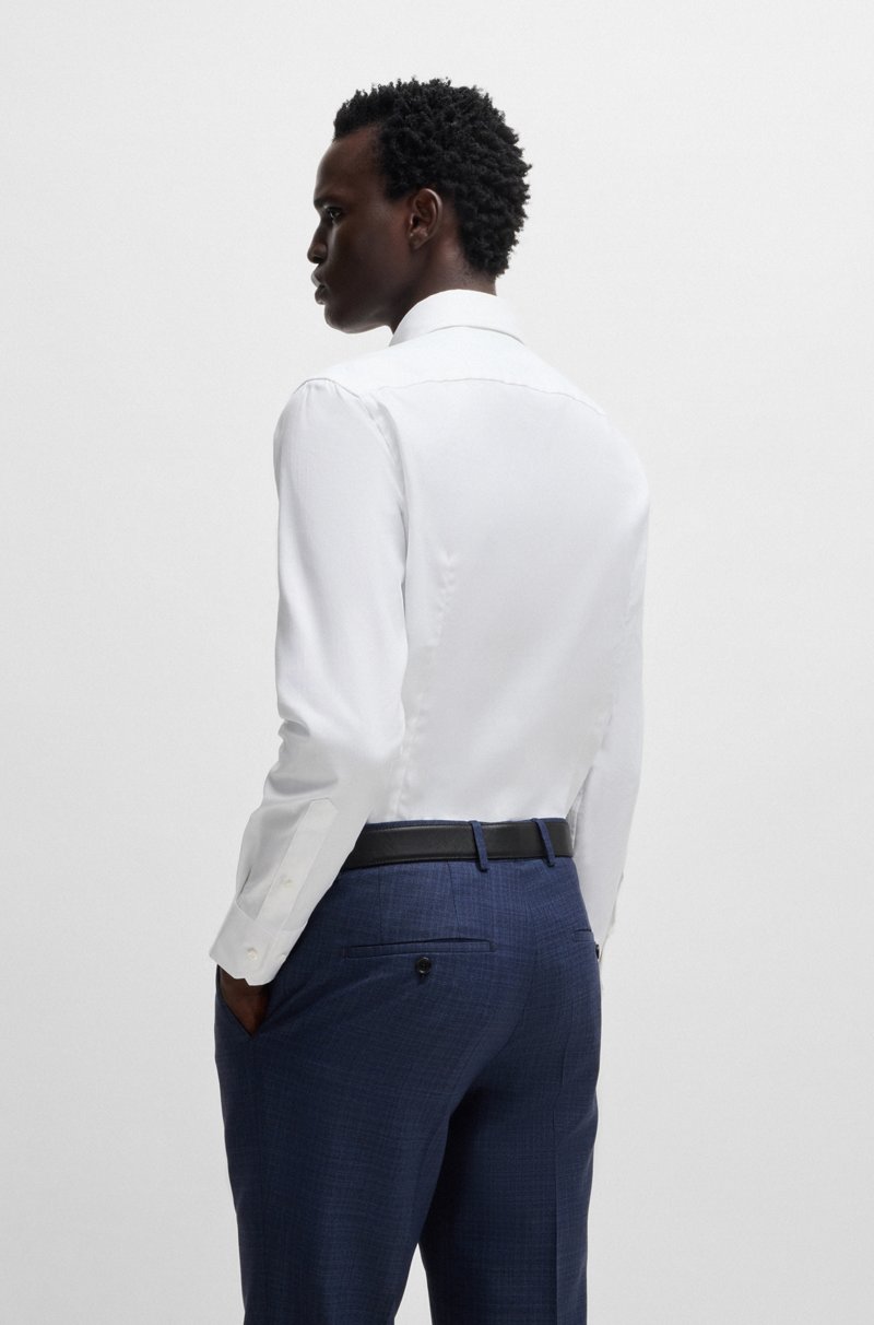 Hugo Boss Camisa Slim Fit De Algodón Elástico Italiano Con Estructura
