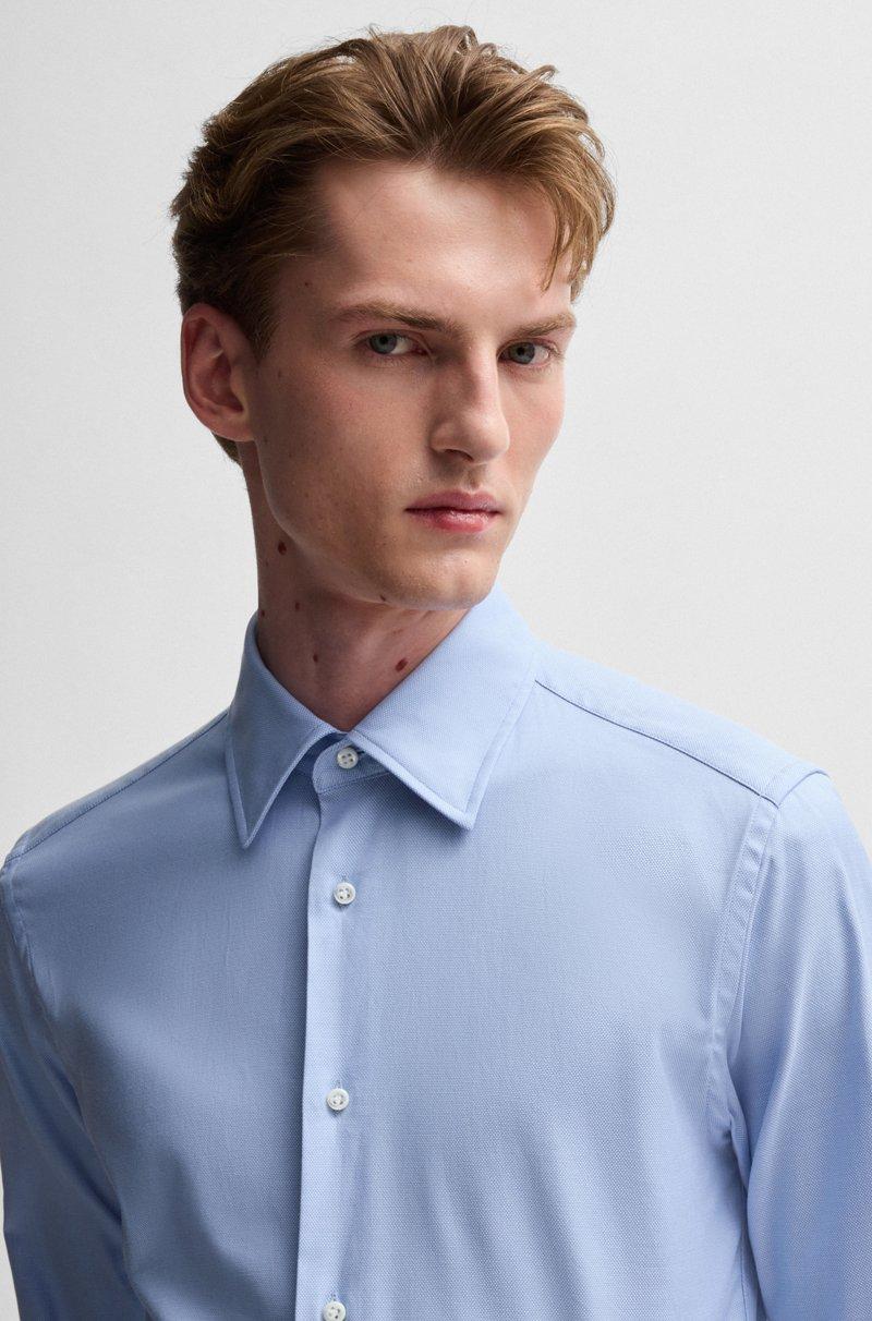 Hugo Boss Camisa Slim Fit De Algodón Elástico Italiano Con Estructura
