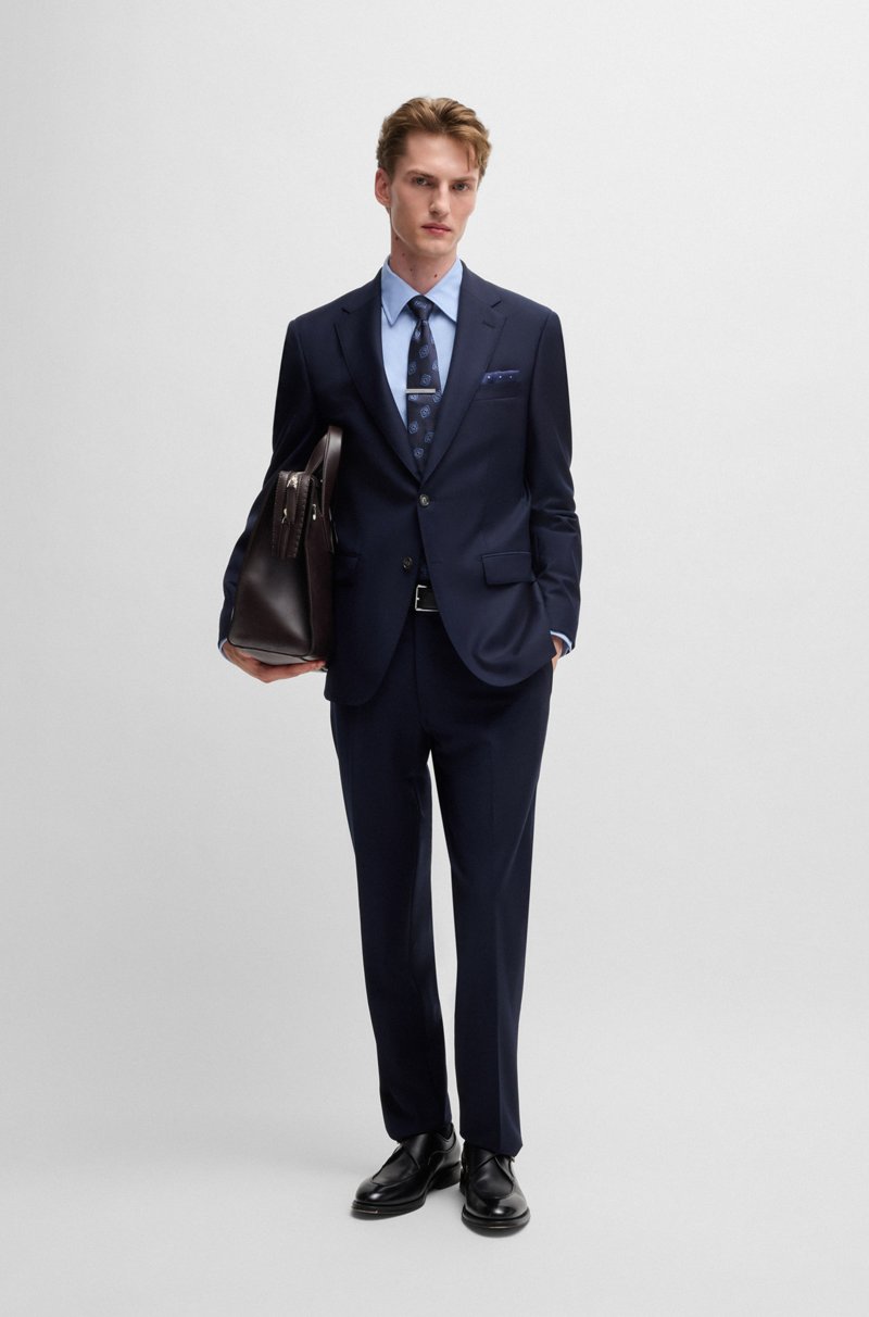Hugo Boss Camisa Slim Fit De Algodón Elástico Italiano Con Estructura