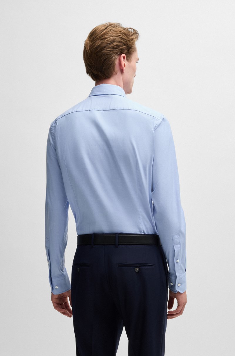 Hugo Boss Camisa Slim Fit De Algodón Elástico Italiano Con Estructura