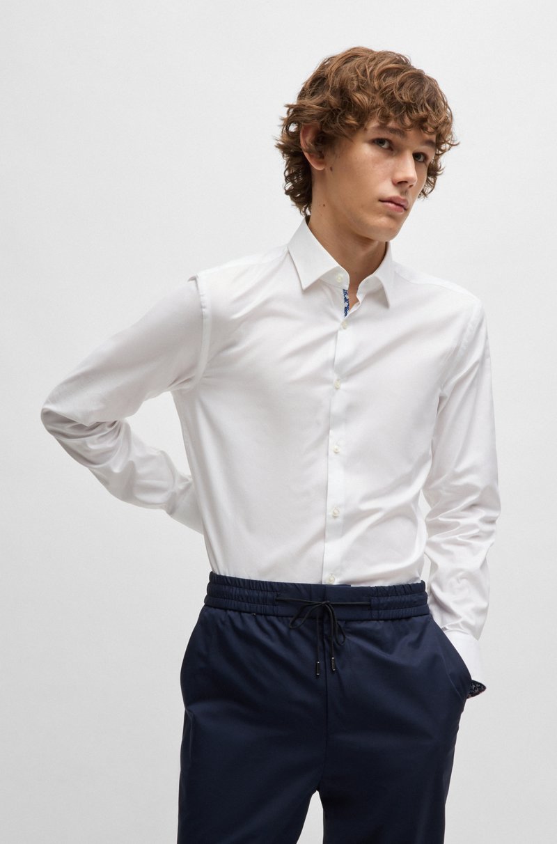 Hugo Boss Camisa slim fit de algodón Oxford de planchado fácil