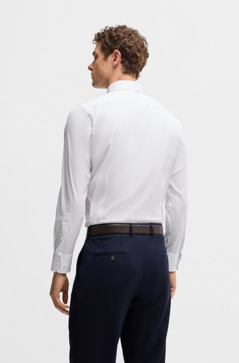 Hugo Boss Camisa Slim Fit De Popelín De Algodón Con Elástico