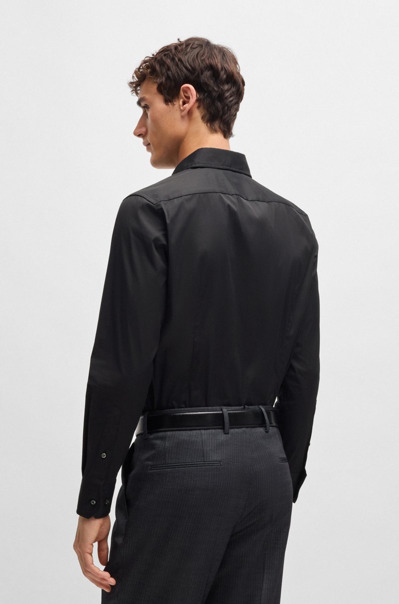 Hugo Boss Camisa Slim Fit De Popelín De Algodón Con Elástico