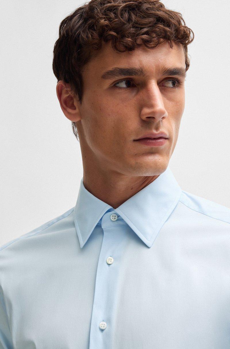 Hugo Boss Camisa Slim Fit De Popelín De Algodón Con Elástico