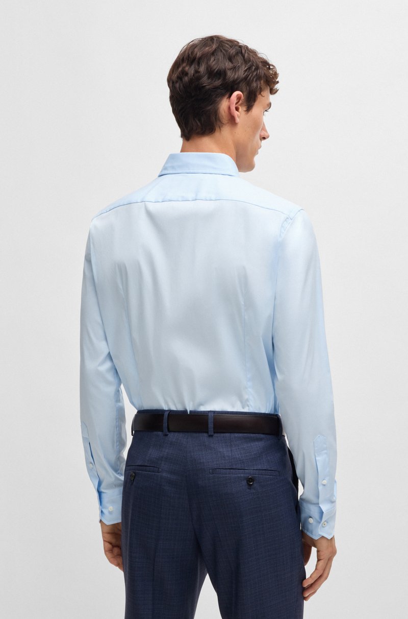 Hugo Boss Camisa Slim Fit De Popelín De Algodón Con Elástico