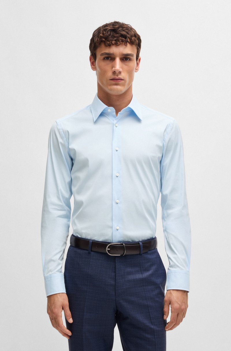 Hugo Boss Camisa slim fit de popelín de algodón con elástico