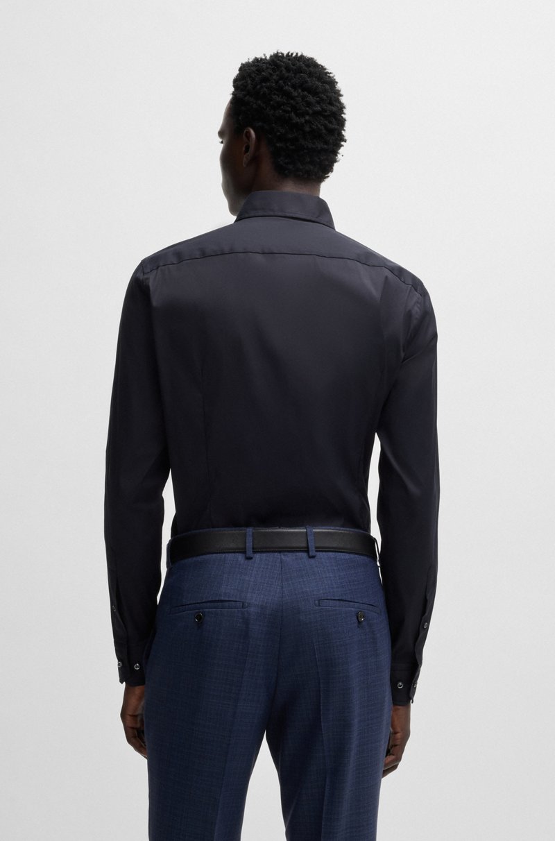Hugo Boss Camisa Slim Fit De Popelín De Algodón Con Elástico