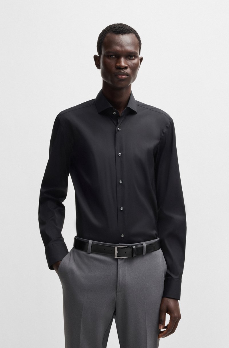 Hugo Boss Camisa slim fit de popelín de algodón de planchado fácil
