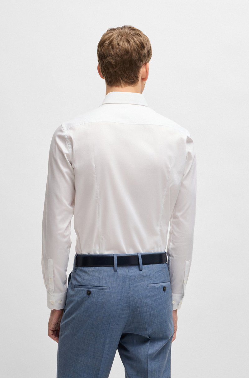 Hugo Boss Camisa Slim Fit De Popelín De Algodón De Planchado Fácil