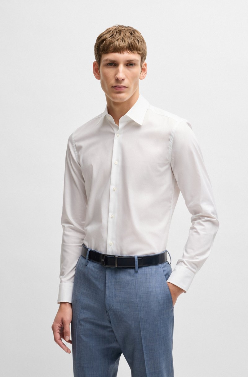 Hugo Boss Camisa slim fit de popelín de algodón de planchado fácil