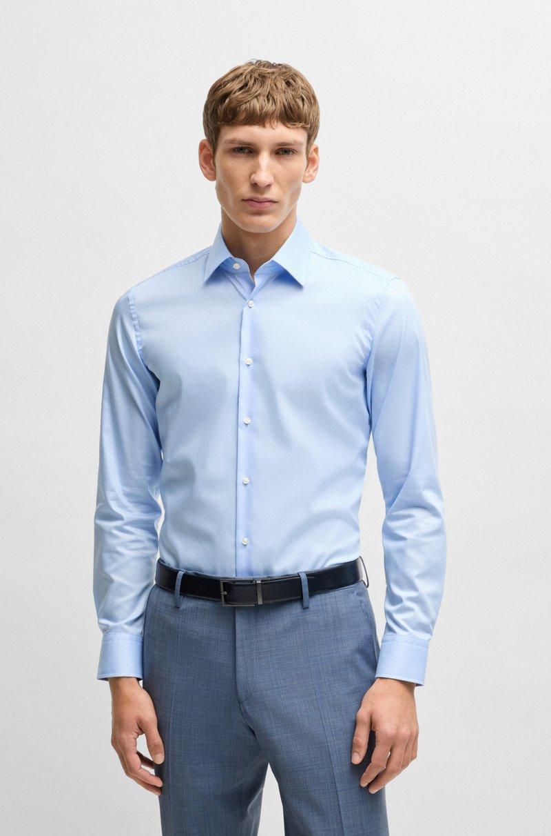 Hugo Boss Camisa slim fit de popelín de algodón de planchado fácil