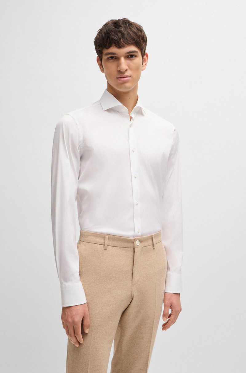 Hugo Boss Camisa slim fit de popelín de algodón de planchado fácil