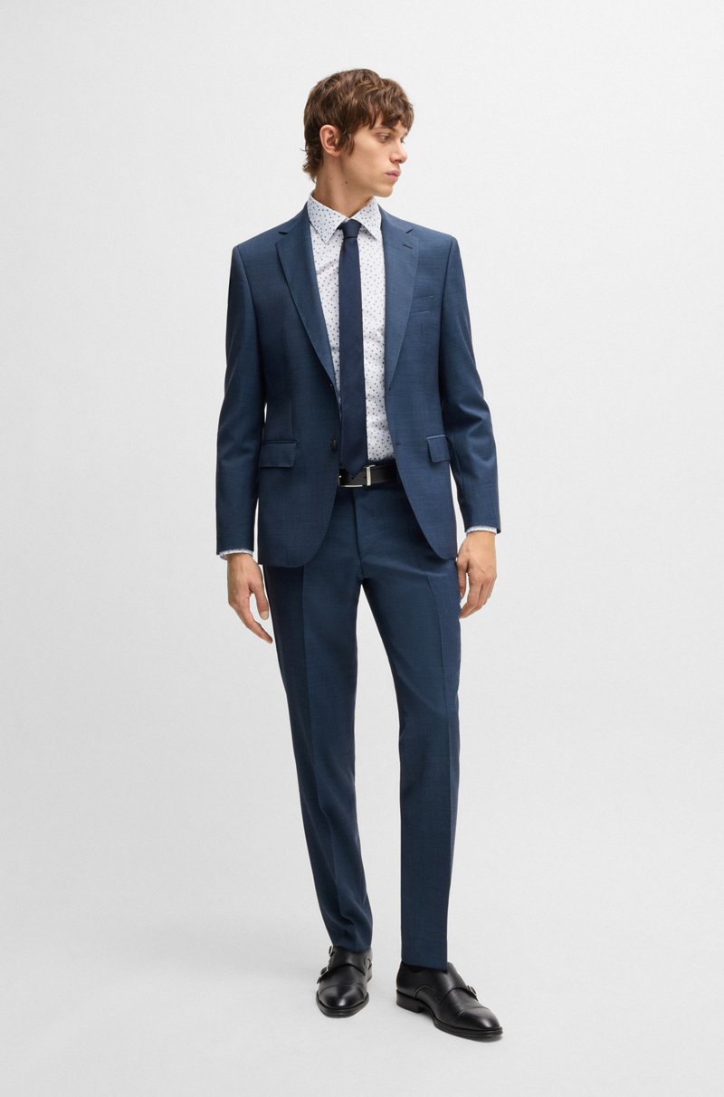 Hugo Boss Camisa Slim Fit De Popelín De Algodón Elástico Con Estampado Floral